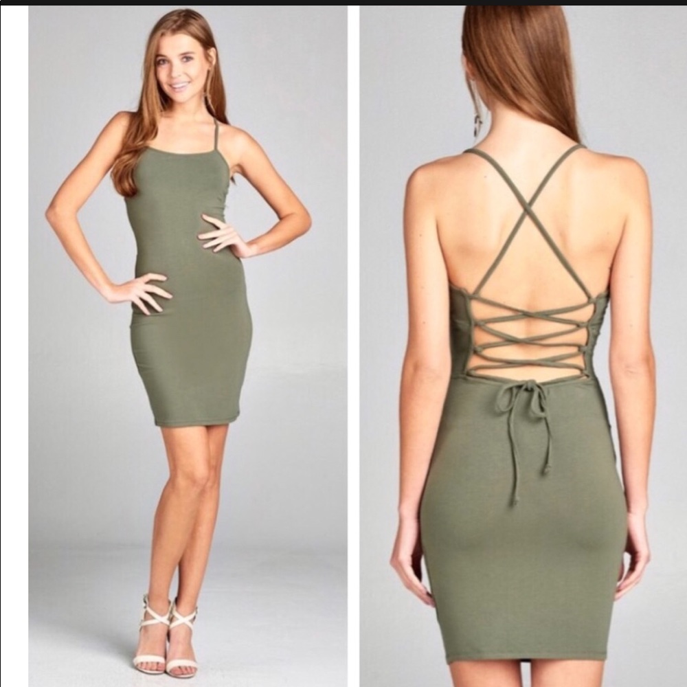 Lace Up Back Bodycon Dress !!!🔥 - Picture 3 of 4